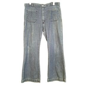 Vintage 70s Dungarees US Navy Issued Sailor Flared Jeans 38 x 32